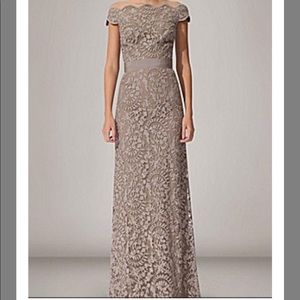 Tadashi Shoji Embroidered Lace Gown